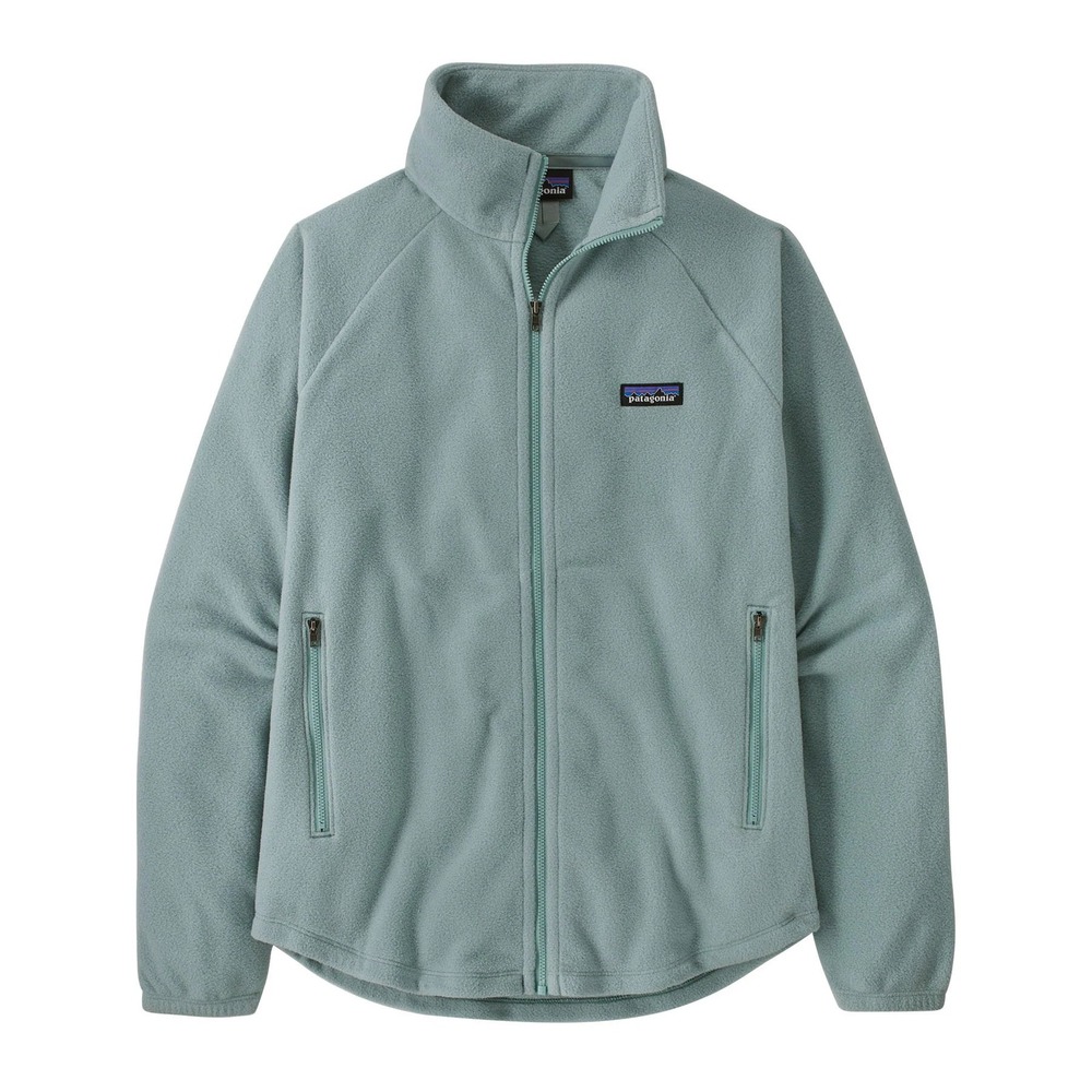 Patagonia Classic Microdini Jacket Blue Teal Full Zip Fleece Collar L